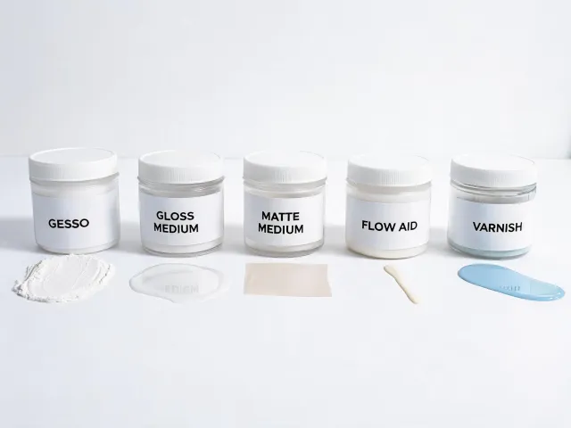 Liquitex acrylic mediums and gesso jars